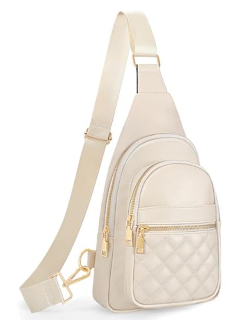 Faux Leather Crossbody Sling Bag for Women Travel Chest Bag With Multiple